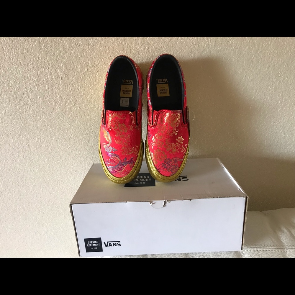 Good Luck Red Dragon Slip On Vans